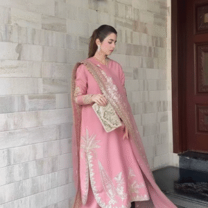 Faux Georgette Ladies Suits Embroidery Suits